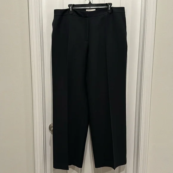 Lafayette 148 New York PLUS-SIZE WOOL-SILK CREPE GATES PANT size 18 - Picture 7 of 12